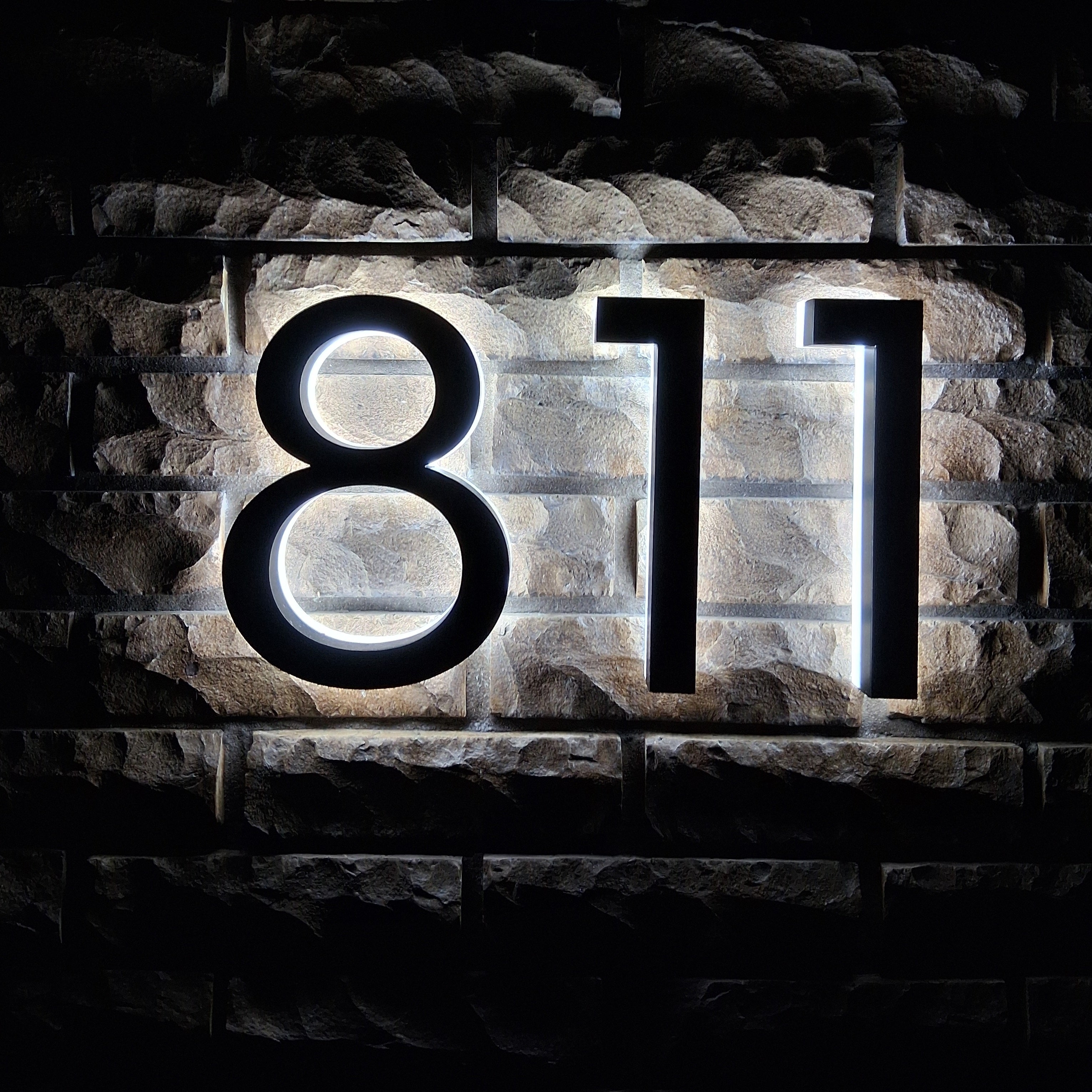Lighted Address Numbers | Modern LED Backlit House Numbers