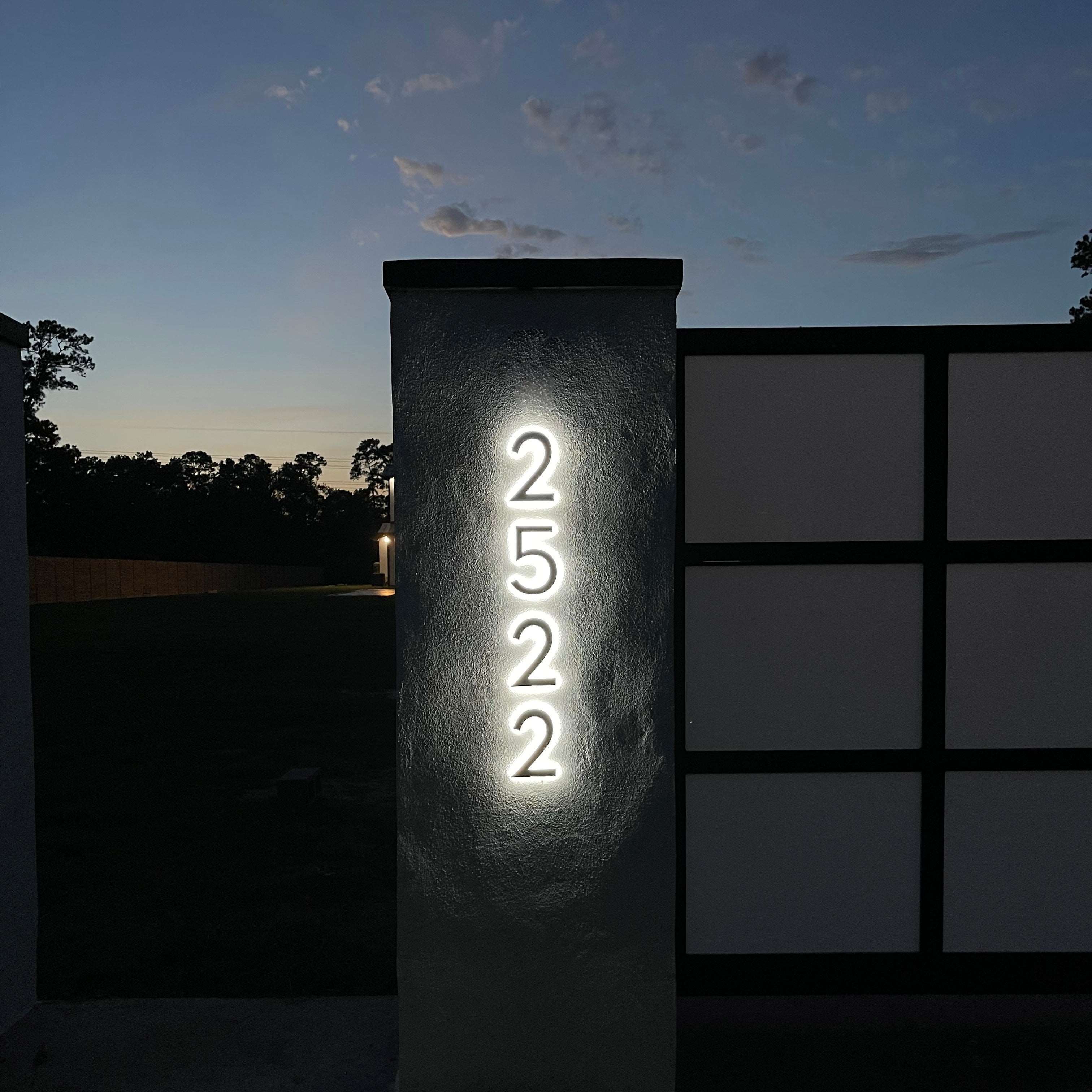 led backlit modern lighted house address numbers illuminated sign
