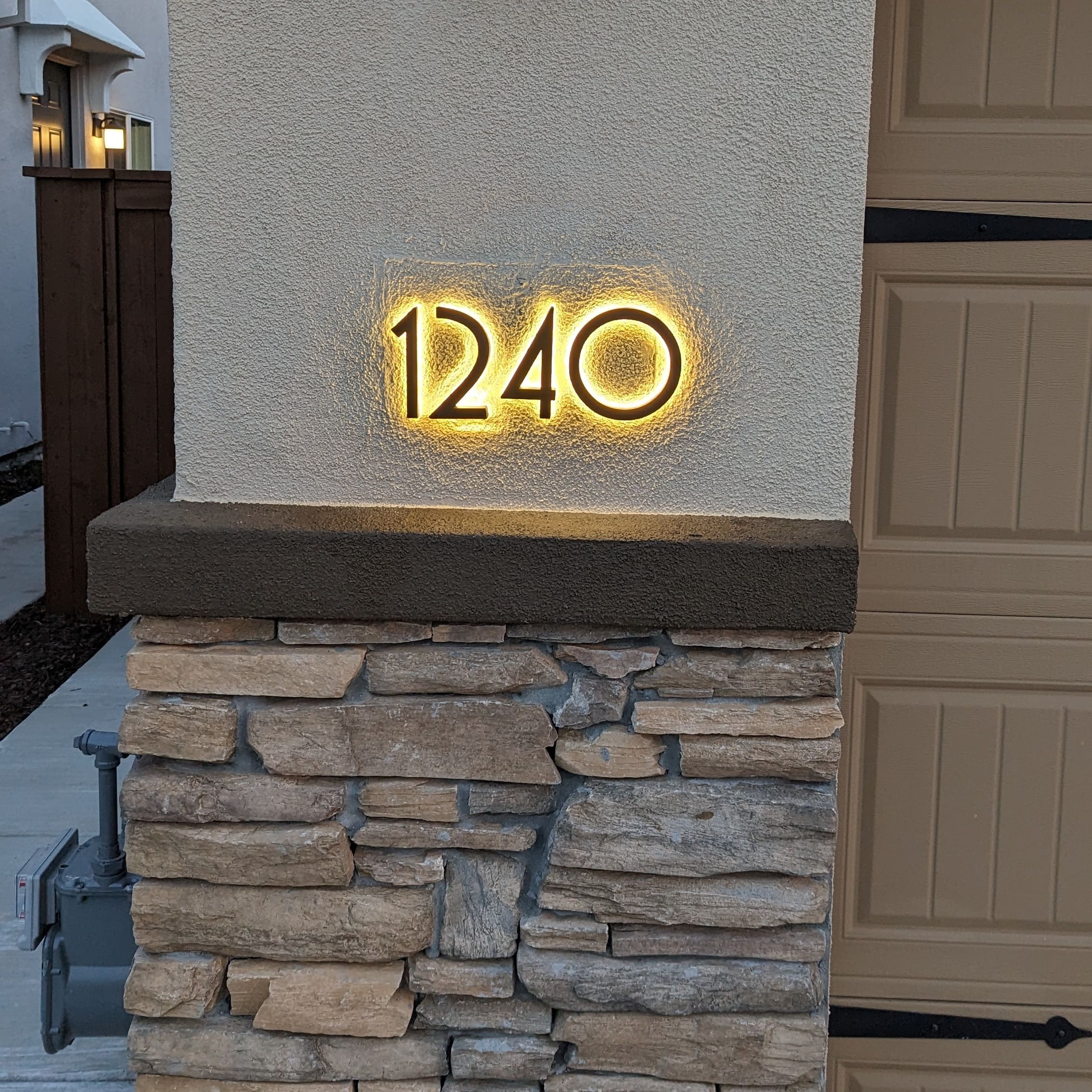 Custom Stainless hot Steel And Cedar House Number Address Plaque